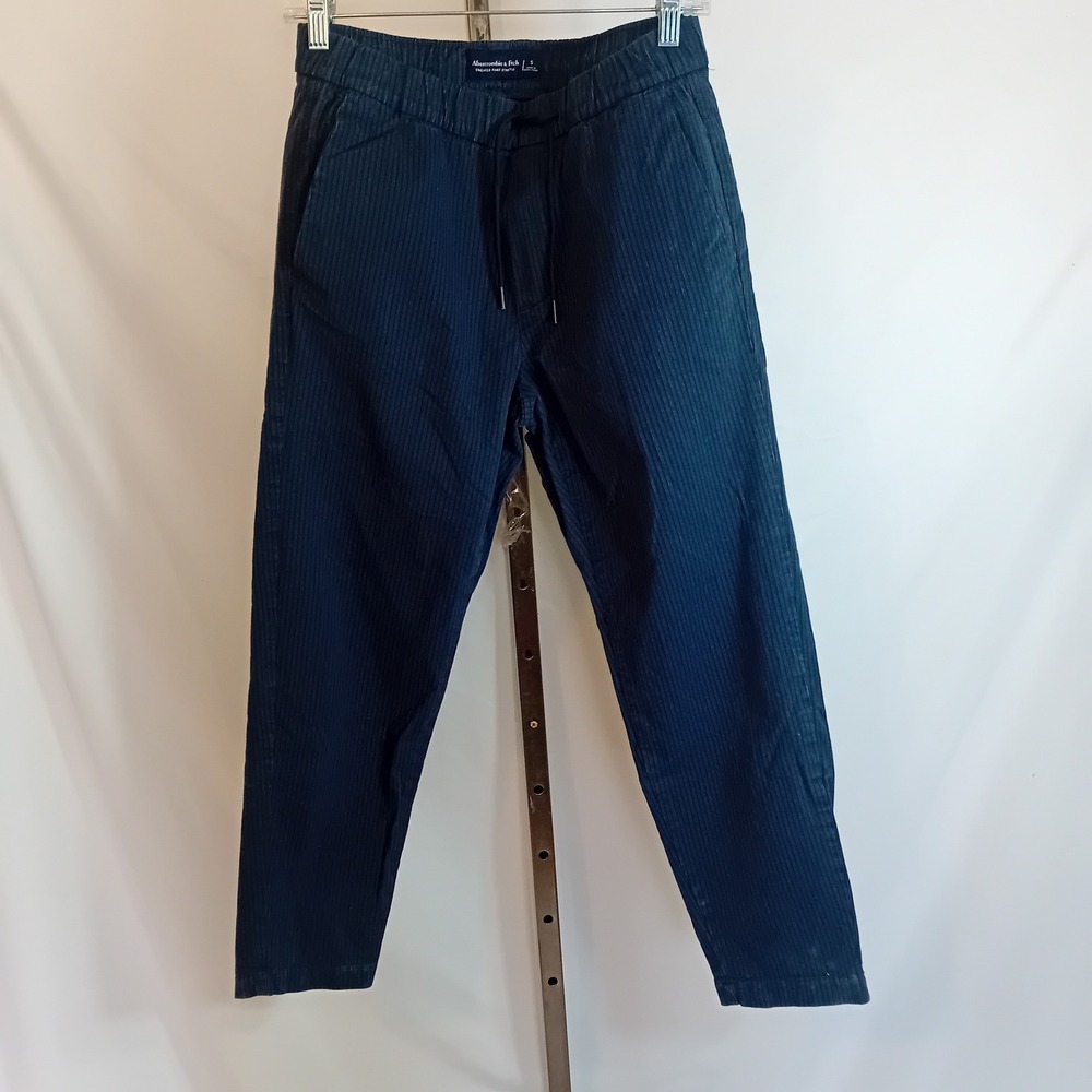Abercrombie & Fitch Mens Sneaker Pant Stretch Jogger Pinstripe Navy Relaxation s - Picture 13 of 16